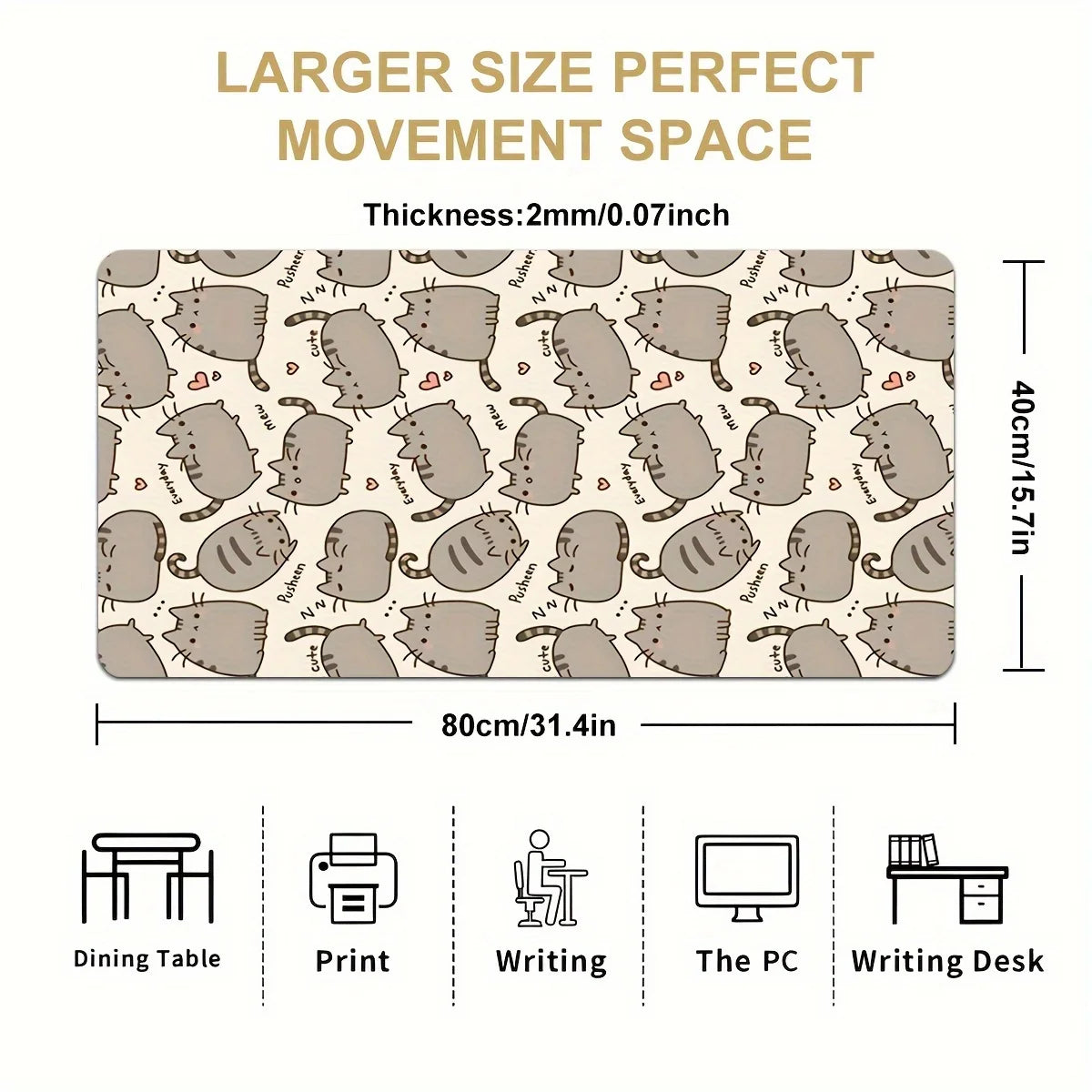 Cartoon cute gaming mousepad for desktop keyboard table mat office mousepad Desk accessories Keyboard table mat School home gift