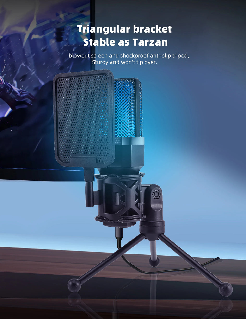 Gaming Computer Professional Condenser Microphone Mic PC Laptop USB