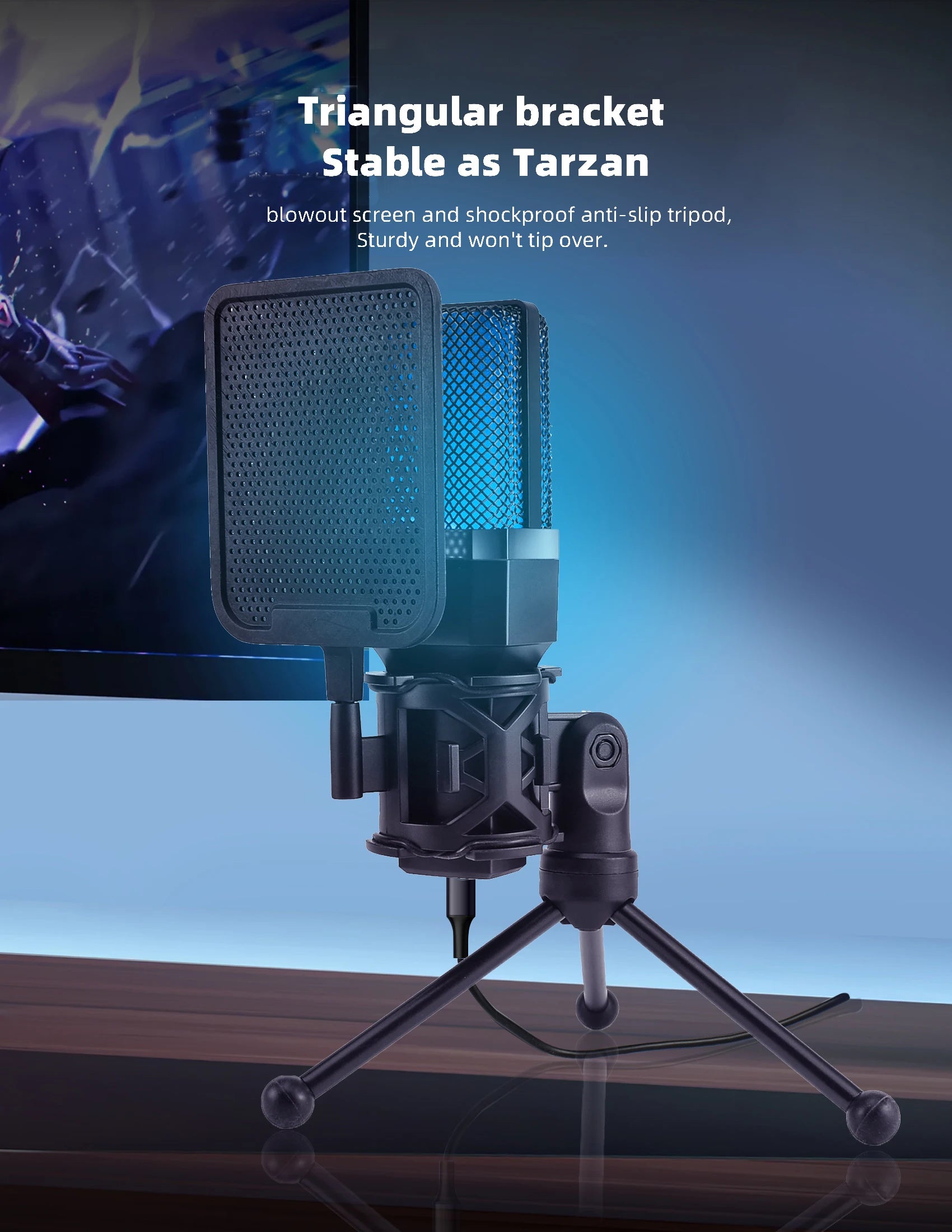 Gaming Computer Professional Condenser Microphone Mic PC Laptop USB