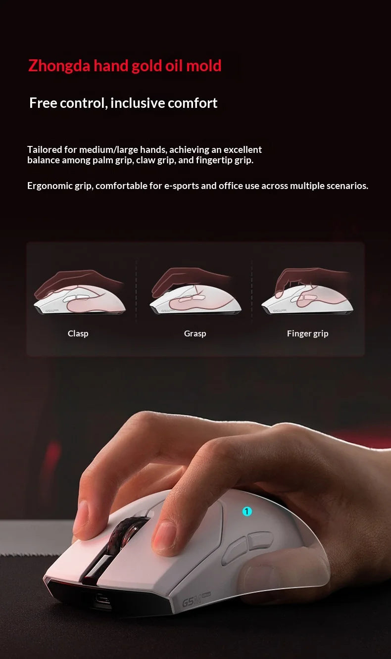 EDIFIER HECATE G5M Ultra Wireless Gaming Mouse G5M Ultra Dual 8K Hot Swappable Silent Switch PAW3950 Nordic 54L15 600Mah Laptop