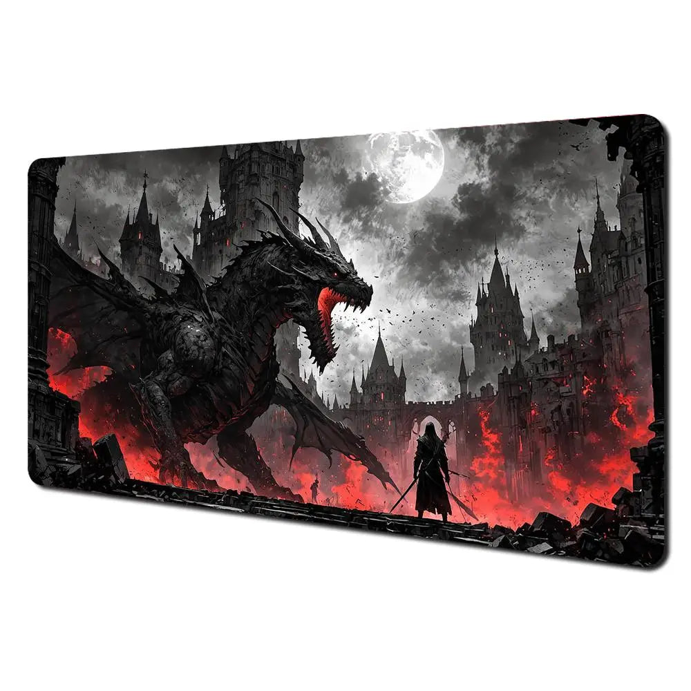 Demonic Giant Flying Dragon Mouse Pad Non-Slip Desk Mat PC Accessories Gaming Mat Dragon Desk Pad MTG Playmat Extended Pad