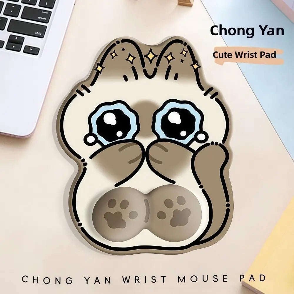Big-eyed Cat Mouse Pad Non-Slip Comfortable Wrist Rest Typing Pad Soft Dirt-resistant Ergonomic Mouse Pad For Computer Office