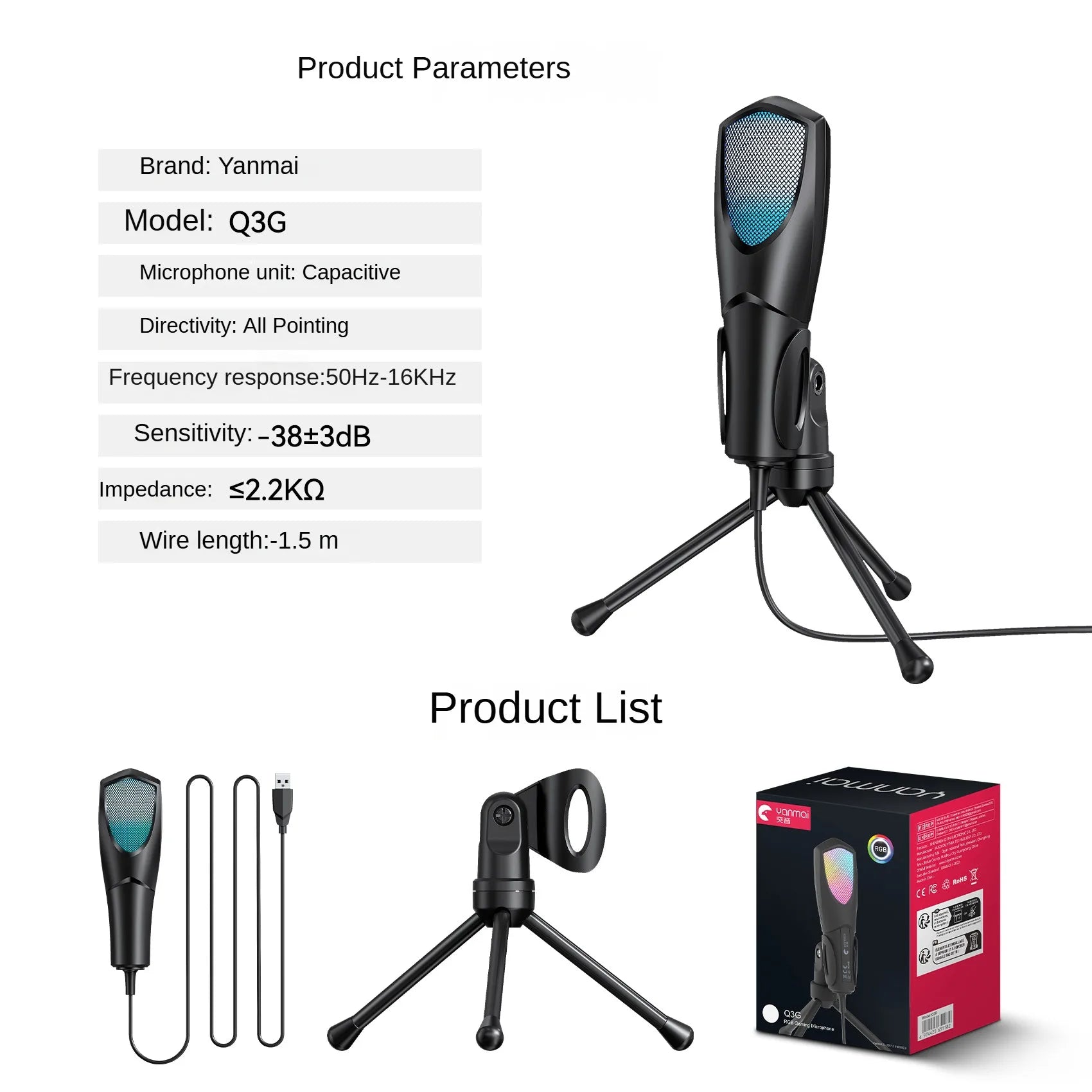 New deepartner Gaming Microphone RGB
