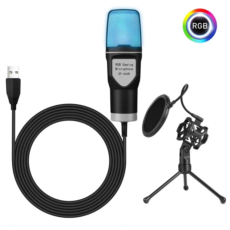 Gaming Computer Professional Condenser Microphone Mic PC Laptop USB