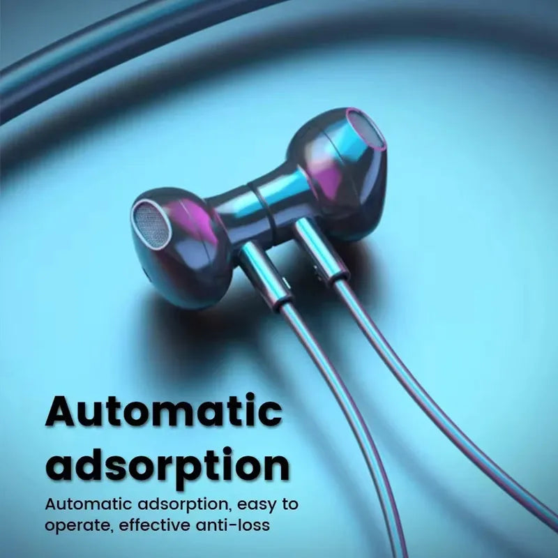 Wireless Earphones 5.3 Neckband Headphones Gaming with LED Display