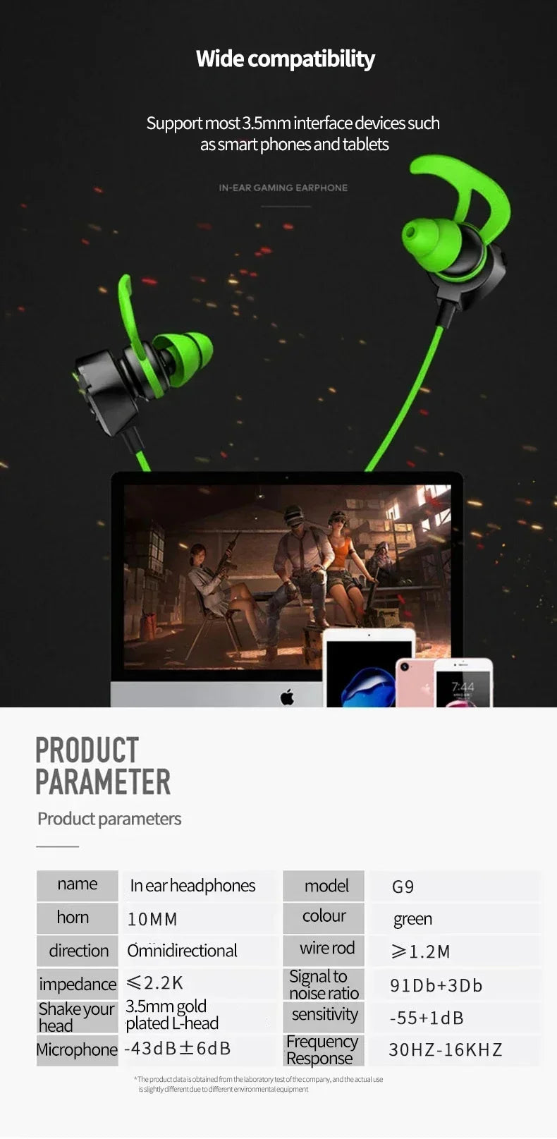 Universal Wired Earphone Headset Gamer Headphones Gaming Earbuds With Mic For Pubg PS4 CSGO Casque Phone Tablet Laptop Game