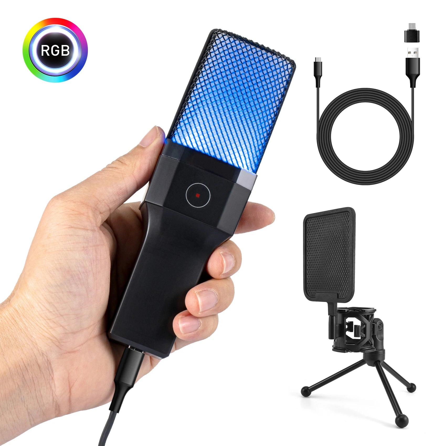 Gaming Computer Professional Condenser Microphone Mic PC Laptop USB