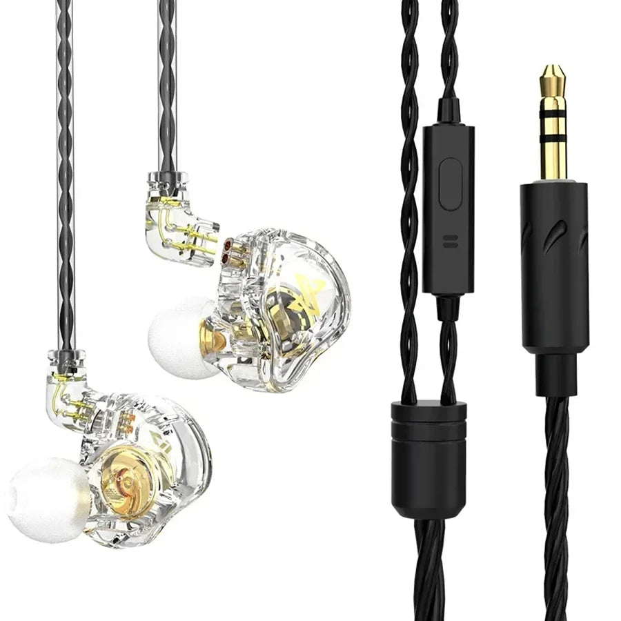 Original QKZ AK6 In Ear Earphone 6 Dynamic Driver Unit Headphone With Mic Stereo Sports HIFI Subwoofer Headset Monitor Earbuds
