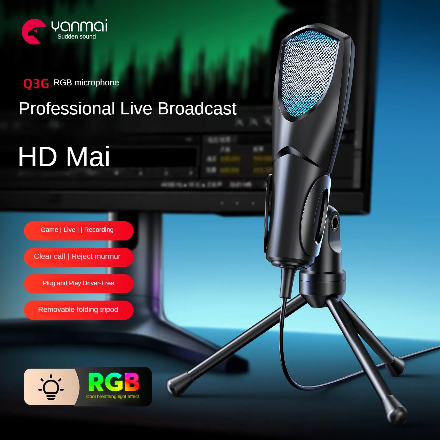 New deepartner Gaming Microphone RGB