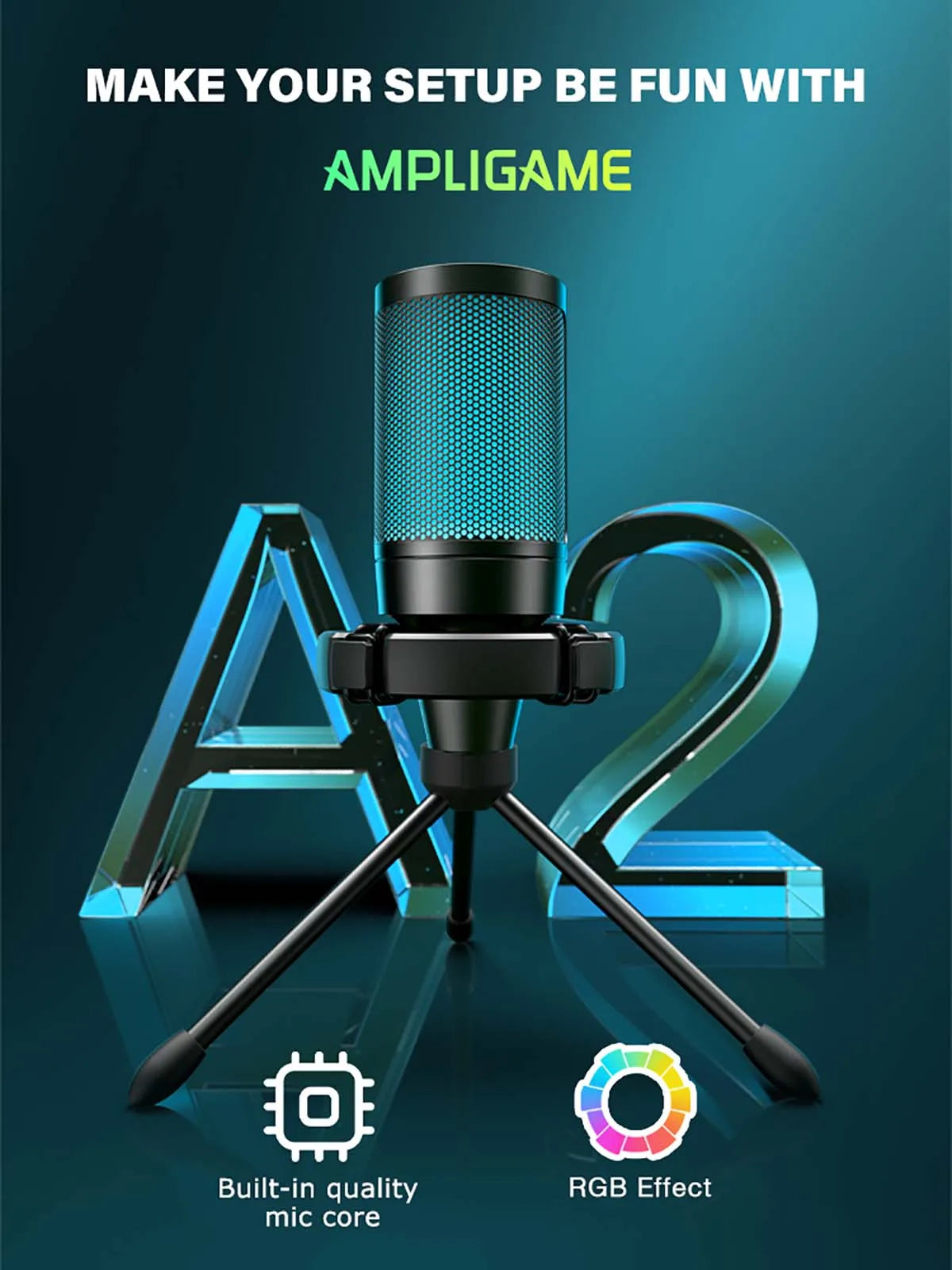 AmpliGame by FIFINE RGB USB Gaming Microphone