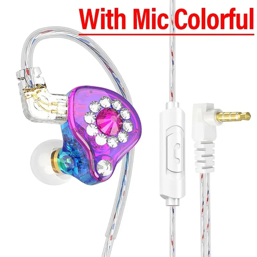 Original QKZ AK6 In Ear Earphone 6 Dynamic Driver Unit Headphone With Mic Stereo Sports HIFI Subwoofer Headset Monitor Earbuds