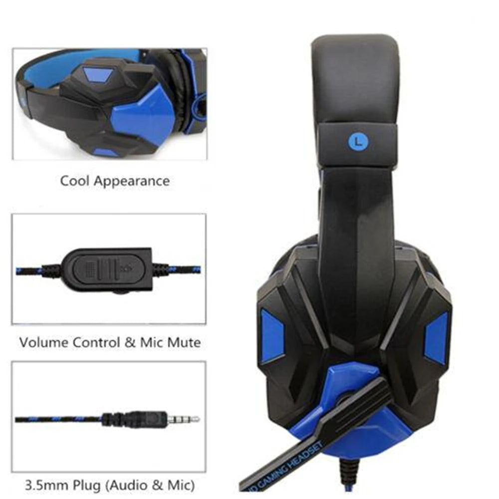3.5mm Wired Gaming Headsets With 120° Adjustable Noise Cancelling Microphone Gamer Headphones For PS4/PS5/Xbox Smartphone Laptop