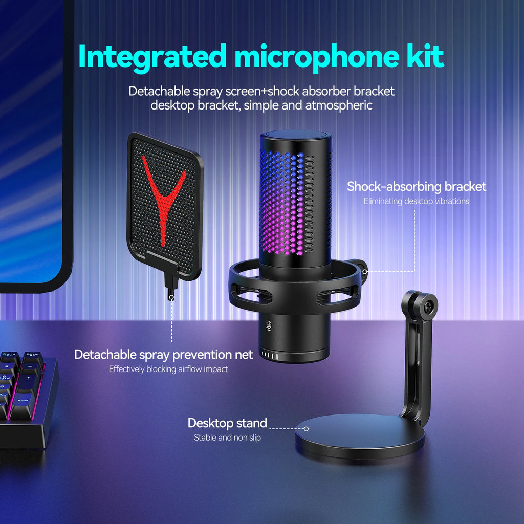 Gaming Computer Professional Condenser Microphone Mic PC Laptop USB