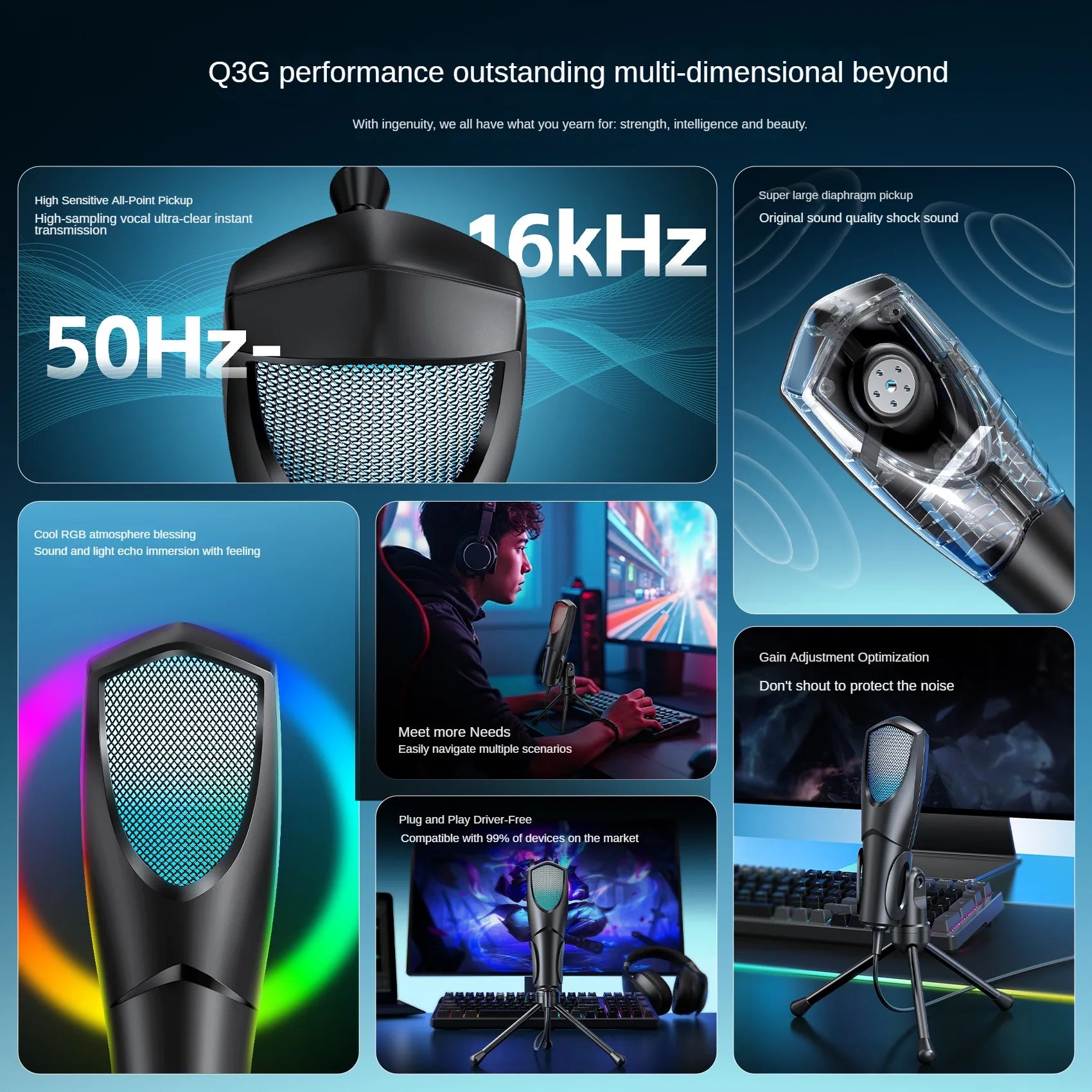 New deepartner Gaming Microphone RGB
