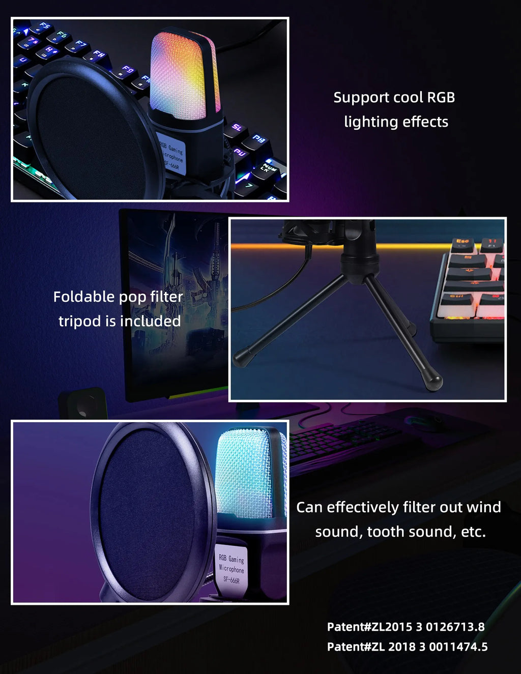 Gaming Computer Professional Condenser Microphone Mic PC Laptop USB