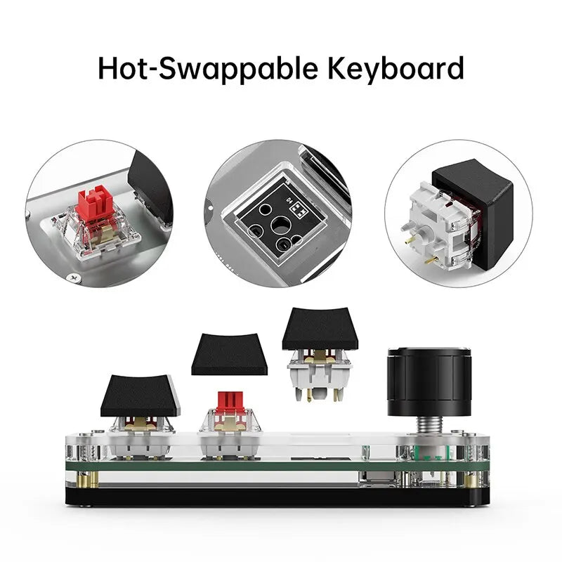 USB Mechanical Keyboard Gamer 3Keys Macro Custom Keyboard RGB Gaming Custom Programming Knob Mini Keyboard Keypads For Photoshop