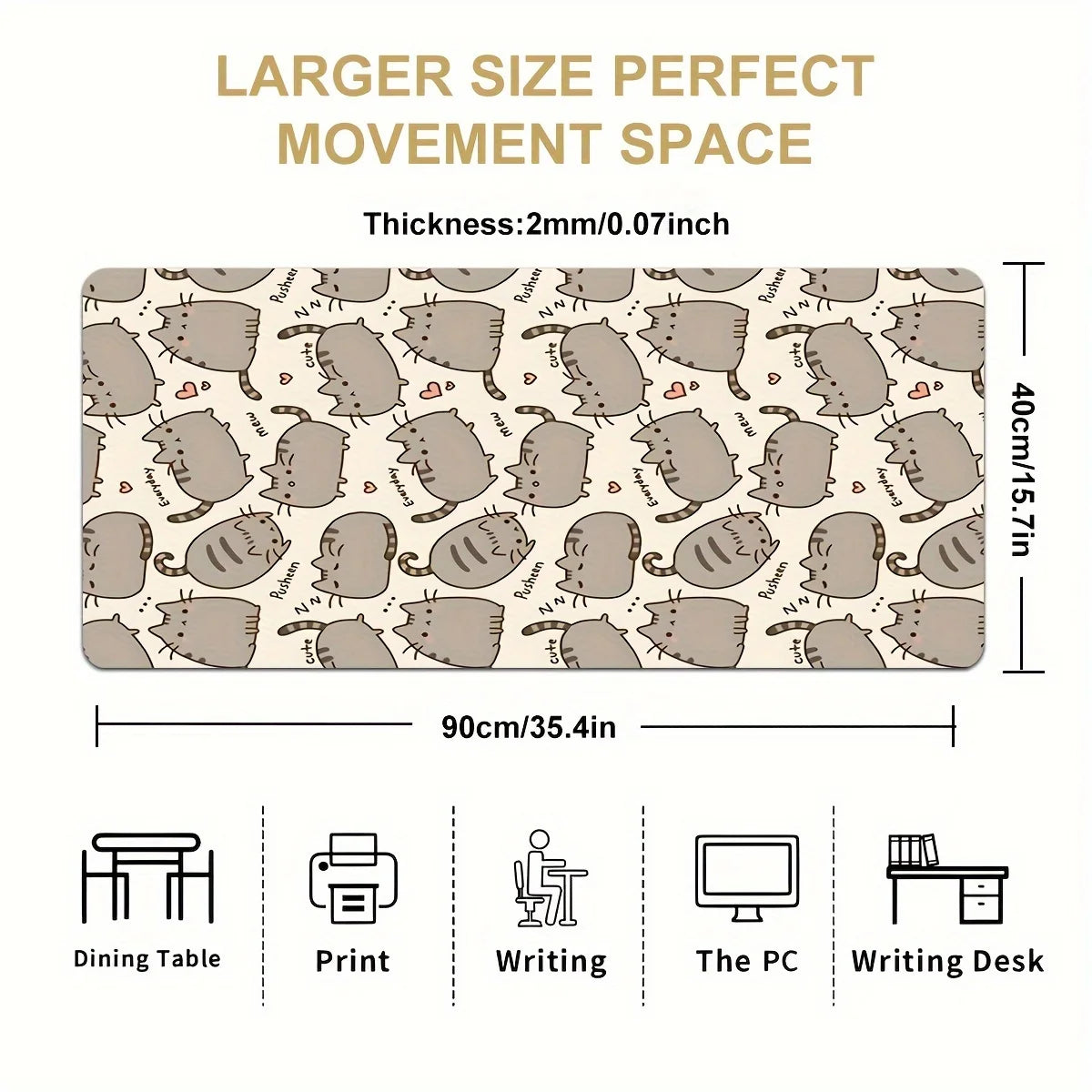 Cartoon cute gaming mousepad for desktop keyboard table mat office mousepad Desk accessories Keyboard table mat School home gift