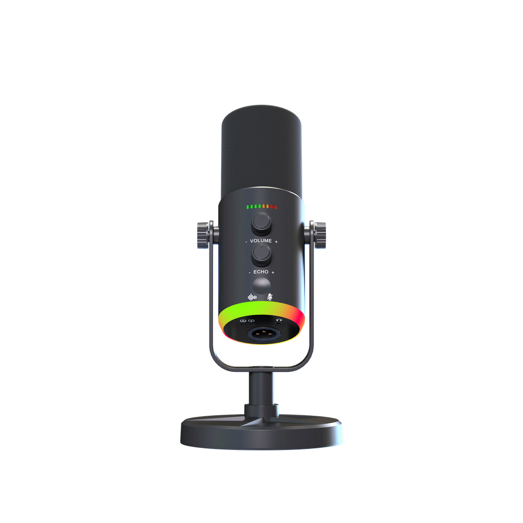Gaming Microphone RGB With Noise Reduction Software Mic Gain Mute