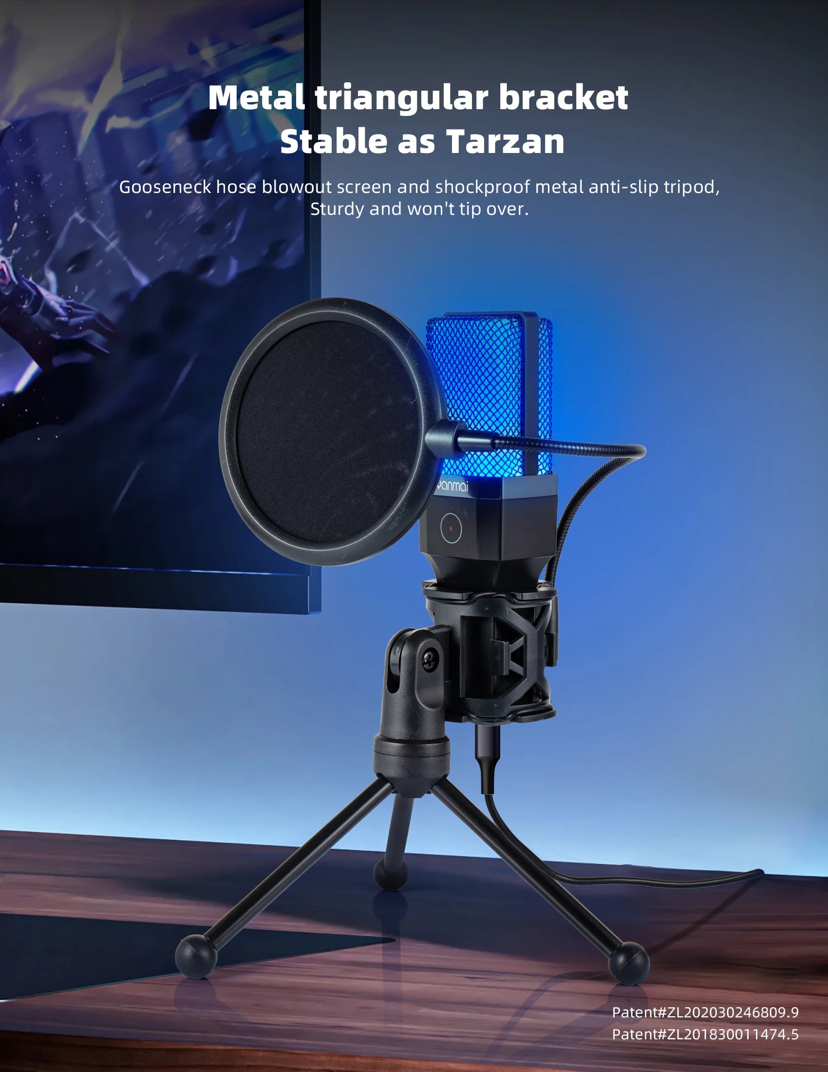 Gaming Computer Professional Condenser Microphone Mic PC Laptop USB