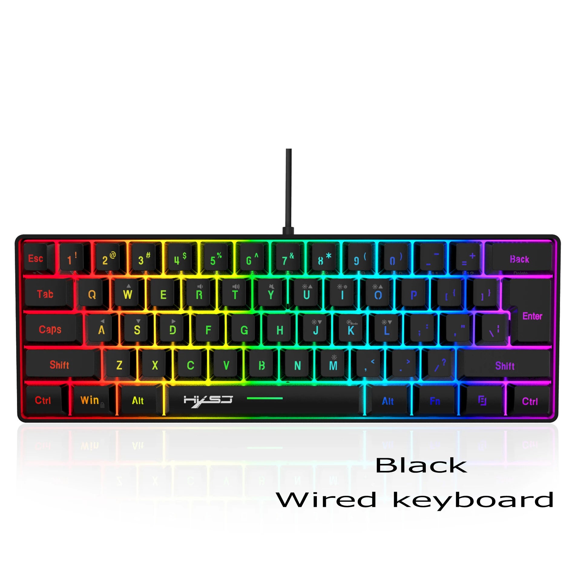 Keyboard Gaming PC Backlit Pink Keyboards 61 Keys Mini Computer 60% Musical USB Lady Ergonomic Office Wired Key Board Portable