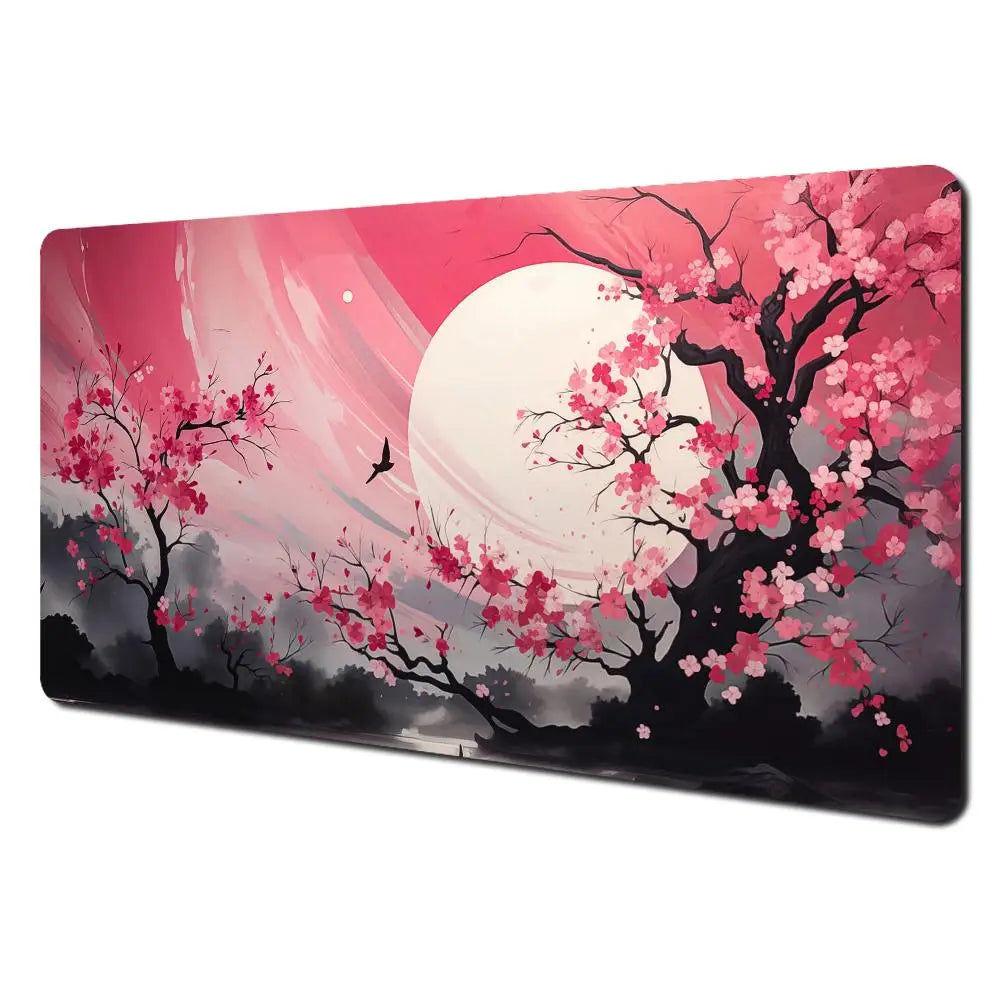 Red and Black Art Landscapes Large Mouse Pad Anti-Slip
